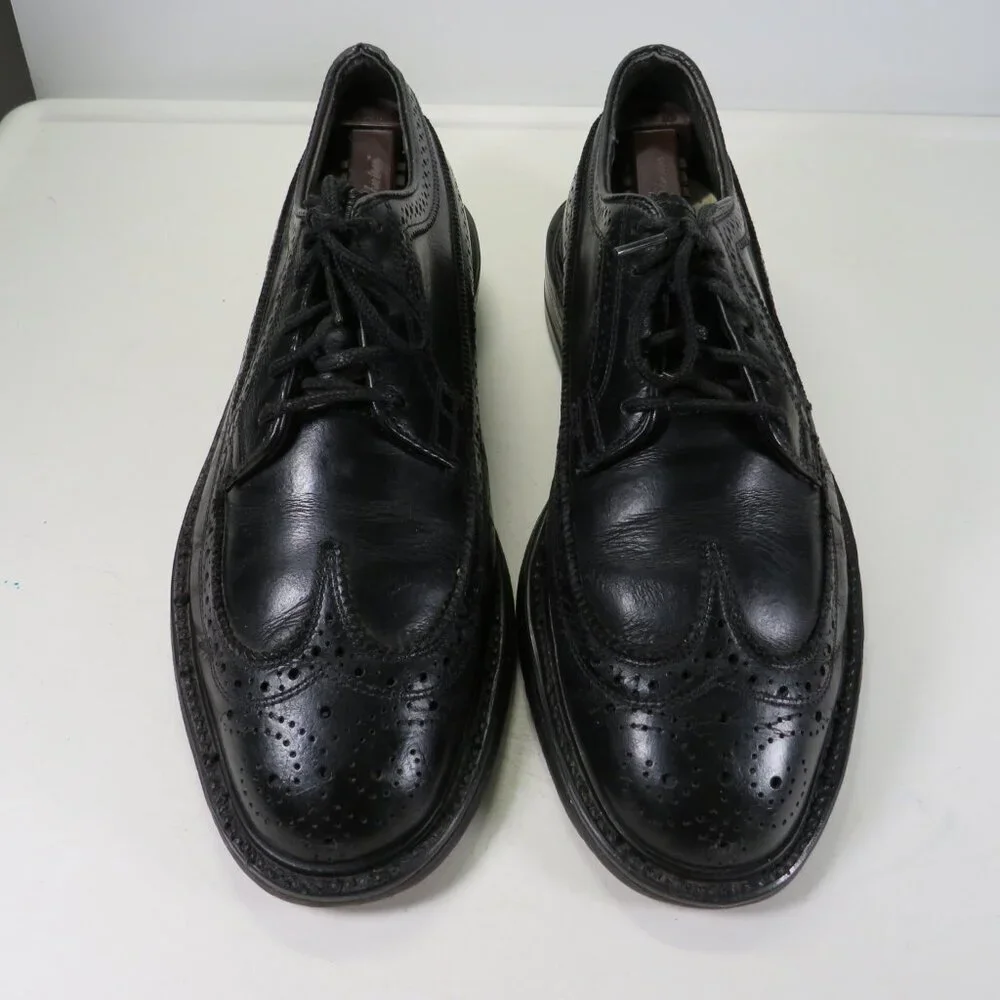 Vintage Men's Leather Dress Shoes Brown Wingtip Oxford Lace up 7 1/2 D